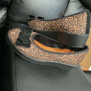 Y2K INSPO Cheetah cute bow wedges